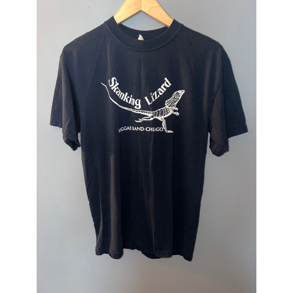 Gildan Skanking Lizard Reggae Band Chicago Graphic T-Shirt Navy Blue Mens Medium